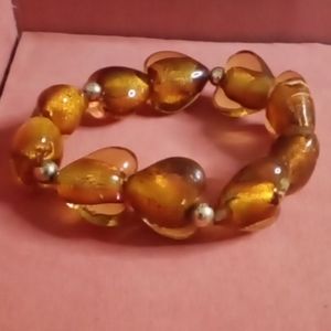 Vintage Beaded Heart Bracelet